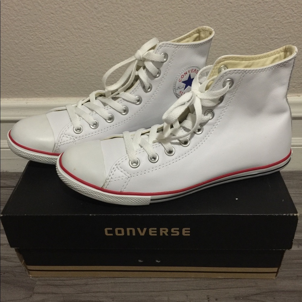 Converse White Canvas Hi Tops